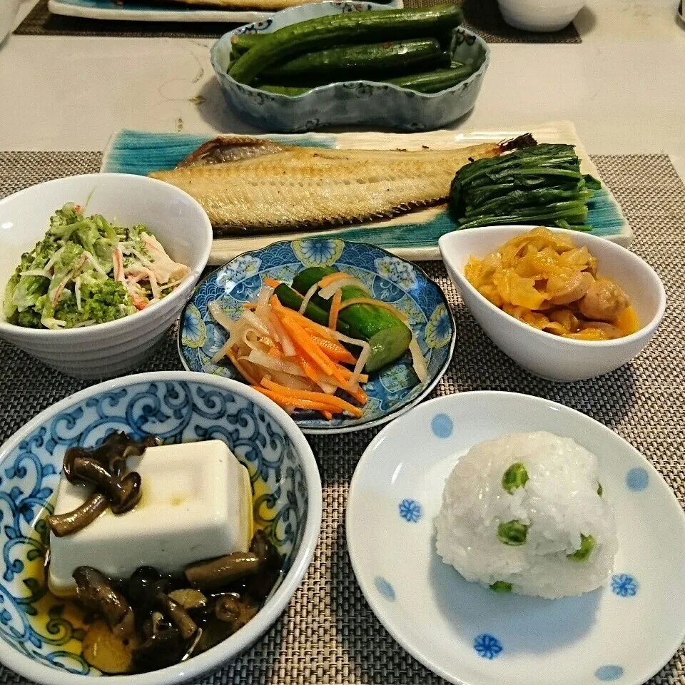 今日の晩ごはん(ホッケの一夜干しと…)|oomugiさん