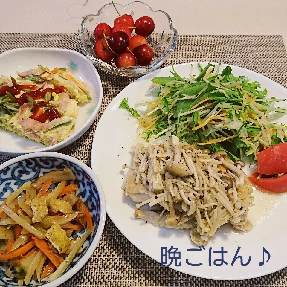 昨日の晩ごはん(鶏モモ肉の塩レモンソテーと…)|oomugiさん