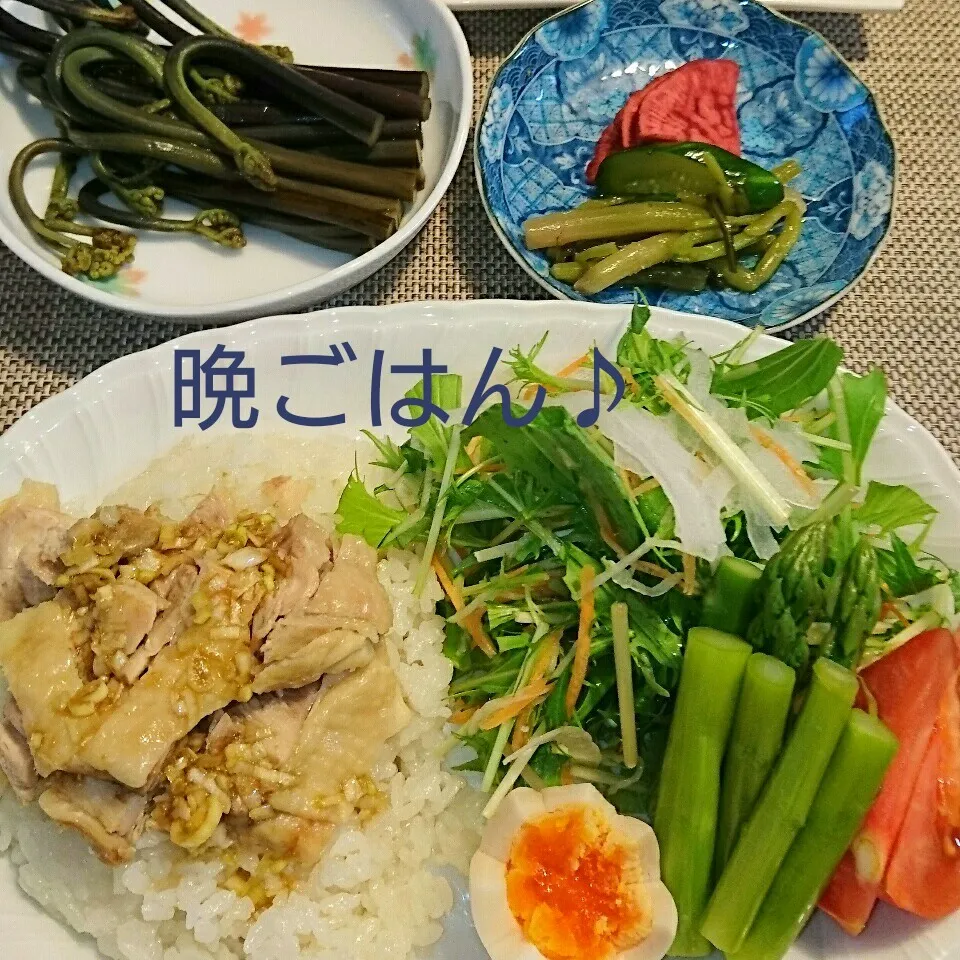 今日の晩ごはん(シンガポールチキンライスと…)|oomugiさん