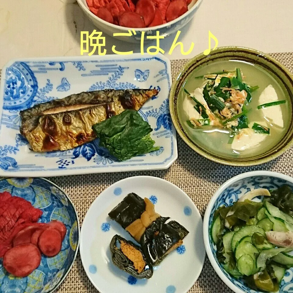 Snapdishの料理写真:今日の晩ごはん(塩鯖と…)|oomugiさん