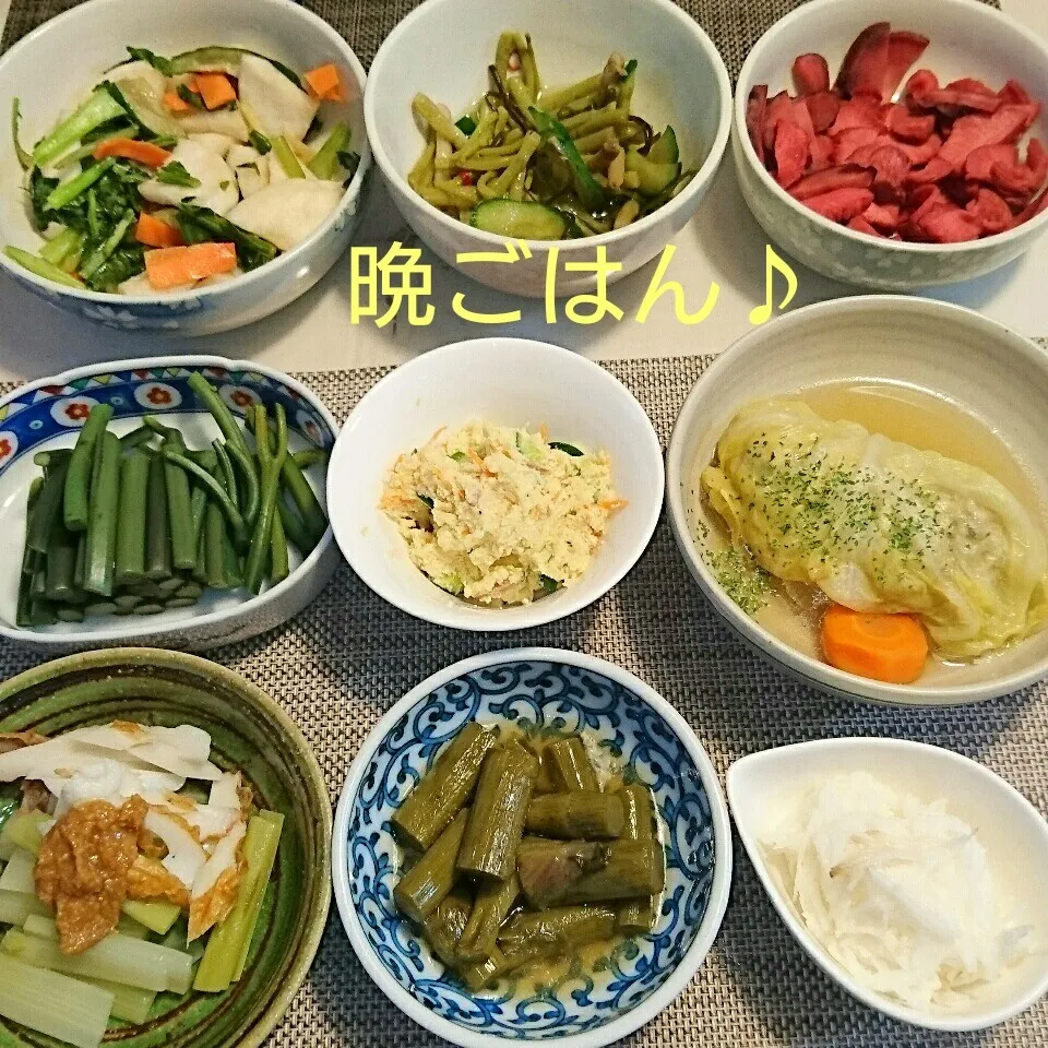 Snapdishの料理写真:今日の晩ごはん(ロールキャベツと…)|oomugiさん