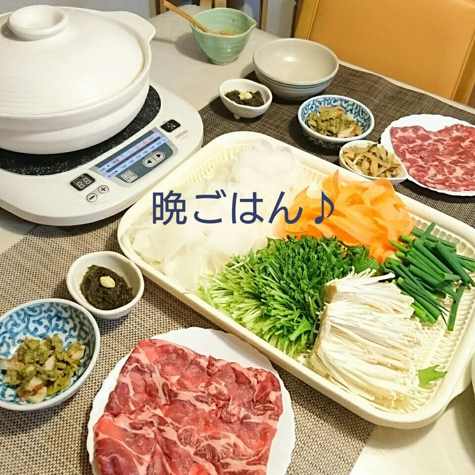 今日の晩ごはん(豚しゃぶ鍋と…)|oomugiさん