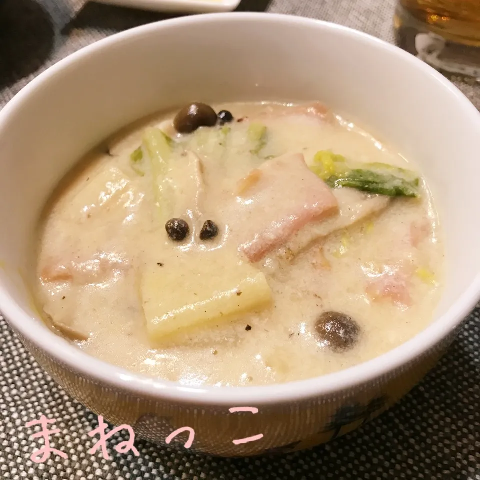 Snapdishの料理写真:akoさんの白菜とベーコンのクリーム煮|さちさん