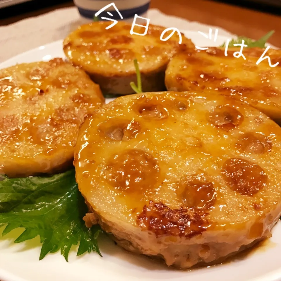 シャキシャキ蓮根のはさみ焼き！大葉は必須！|さちさん