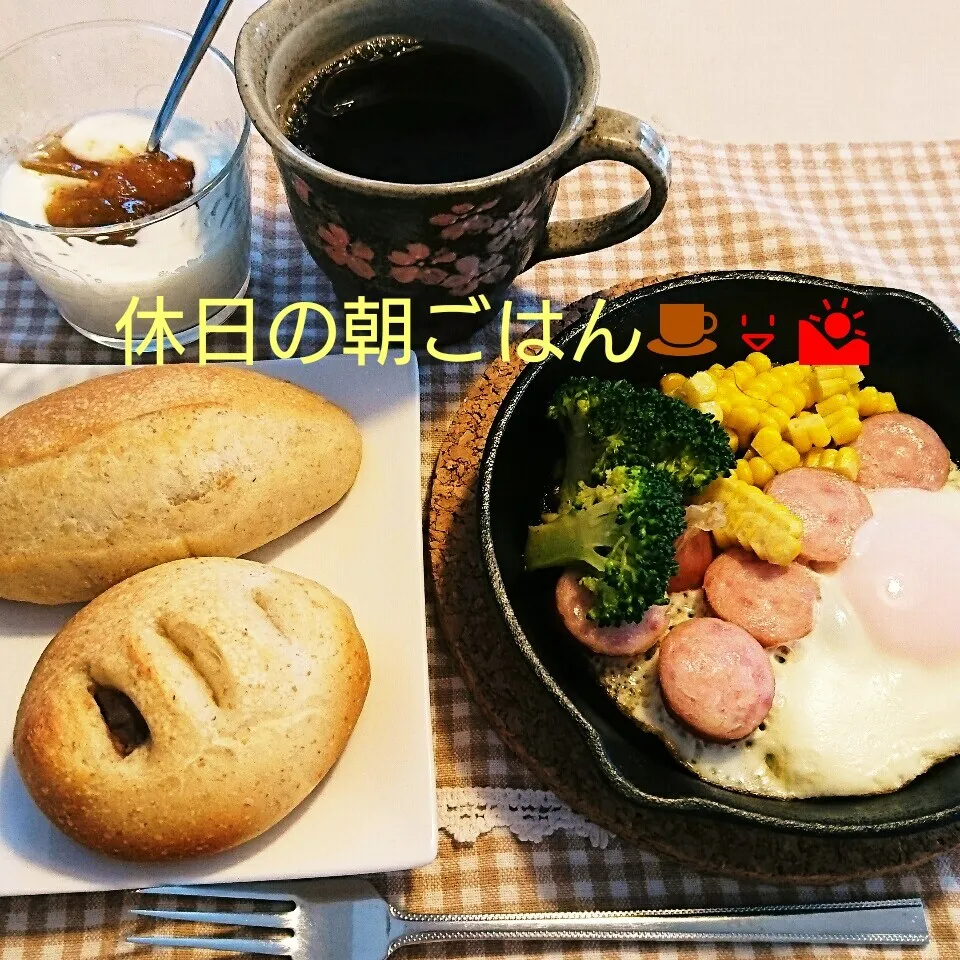 Snapdishの料理写真:休日の朝ごはん☕😃🌄|oomugiさん