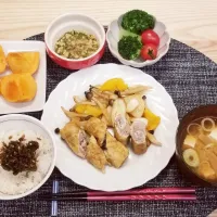 Snapdishの料理写真:油揚げの肉巻き黒酢炒め|Yuk@さん