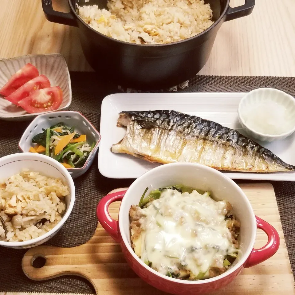 Snapdishの料理写真:ウマウマ、小松菜と挽き肉と厚揚げのチーズ焼き|Yuk@さん