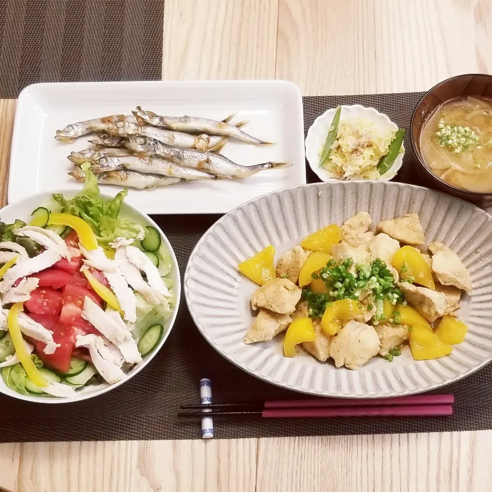 Snapdishの料理写真:鶏胸肉とエリンギとパプリカのさっぱり煮|Yuk@さん