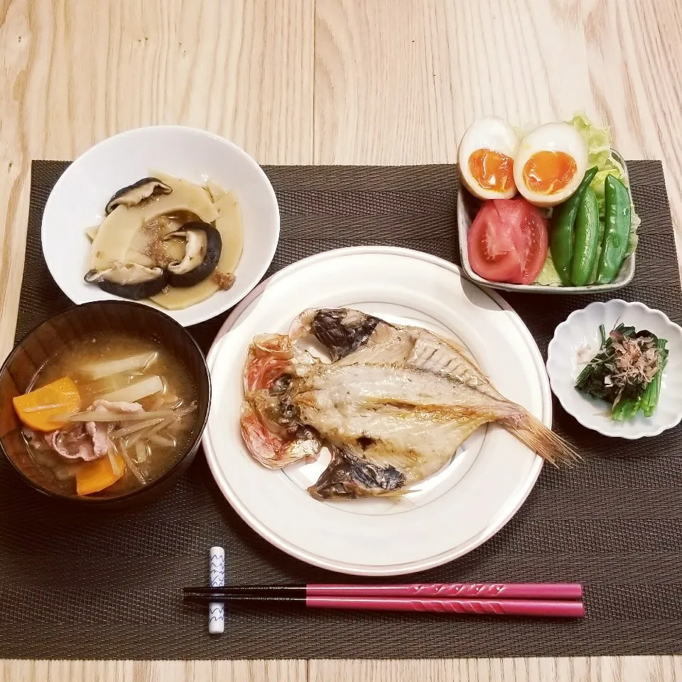 Snapdishの料理写真:金目鯛定食&絶品煮卵|Yuk@さん