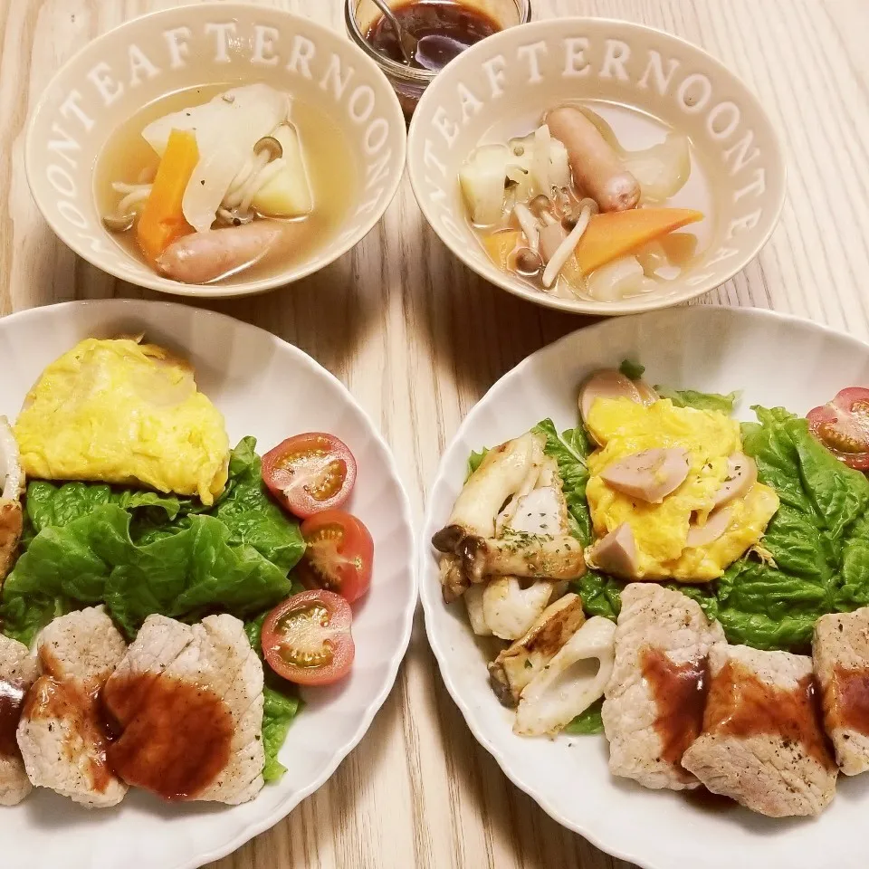 Snapdishの料理写真:豚ヒレステーキ＆ポトフ|Yuk@さん