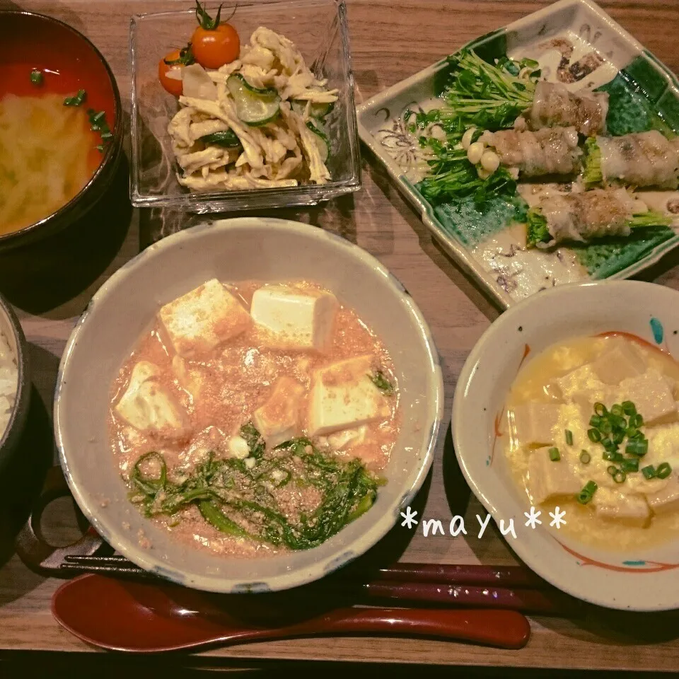 豆腐のたらこ煮の晩御飯|しんのすけさん