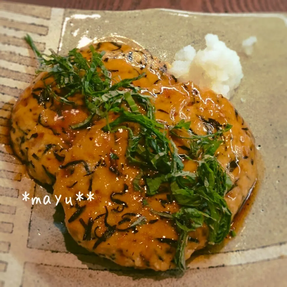 豆腐ハンバーグ♡鶏豆腐ひじき蓮根でヘルシー♡|しんのすけさん