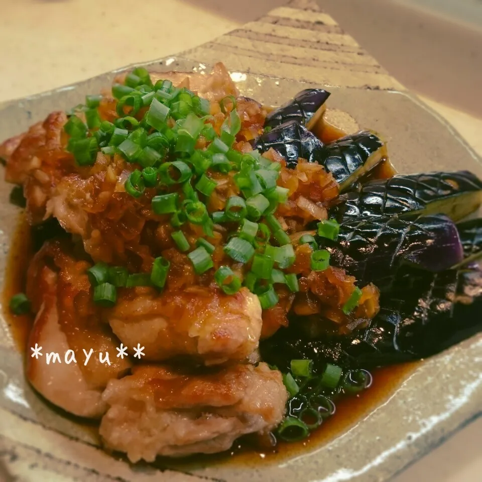 優雨さんの♡鶏肉と茄子の生姜焼き♡|しんのすけさん