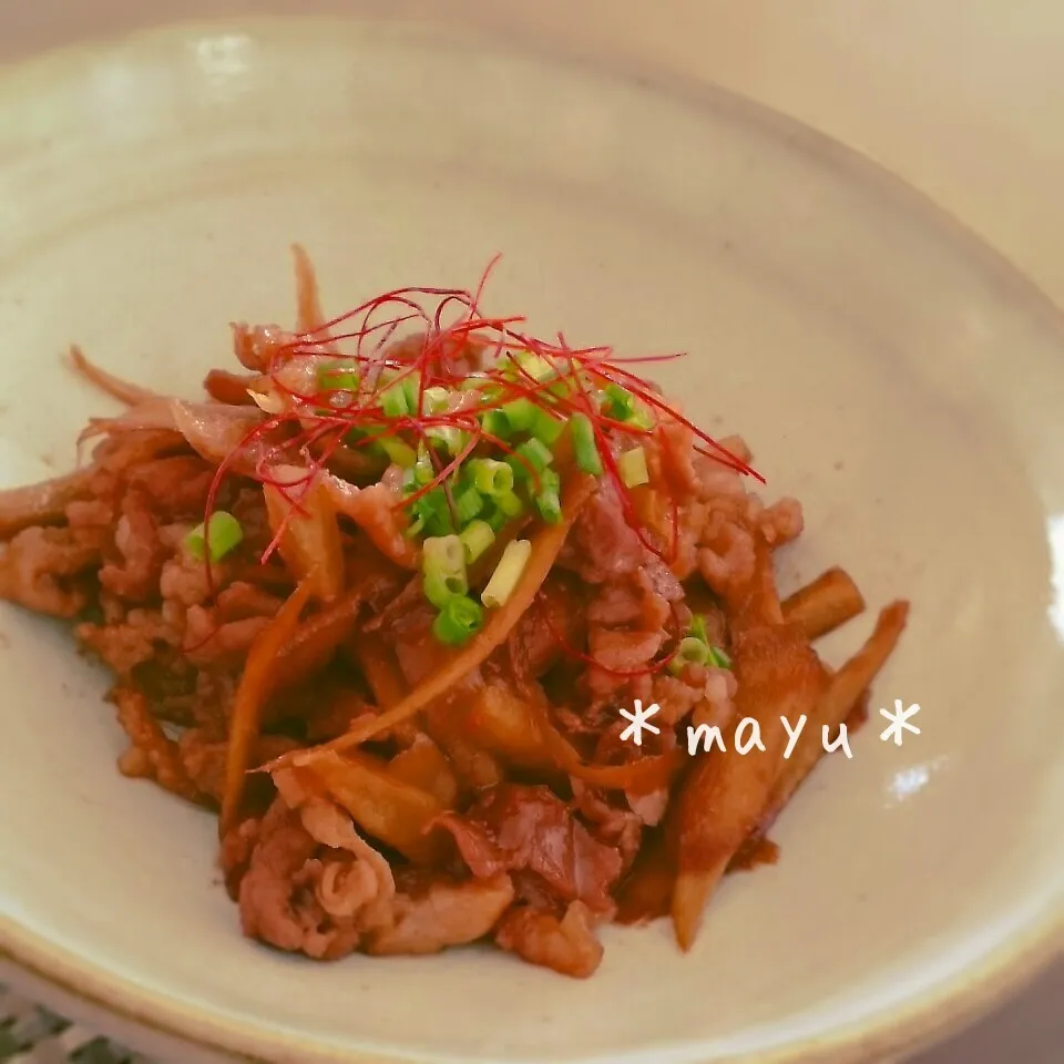 豚肉とゴボウの時雨煮♡|しんのすけさん