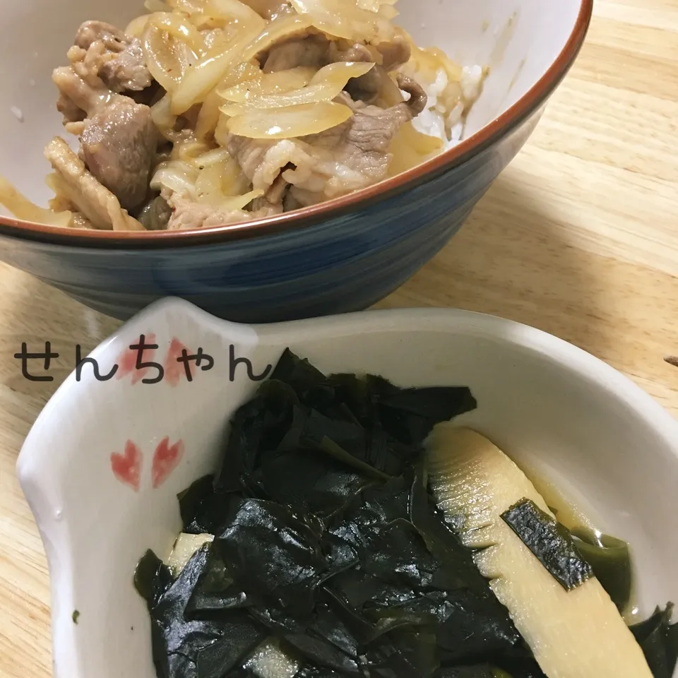 若竹煮とスタミナ丼〜〜ぃ❣️💖|せんちゃんさん