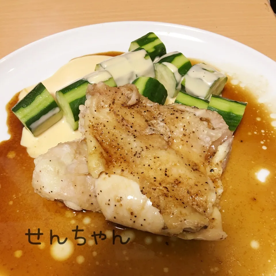 レンジ鳥肉ステーキ❣️これがうまいんだな😋|せんちゃんさん