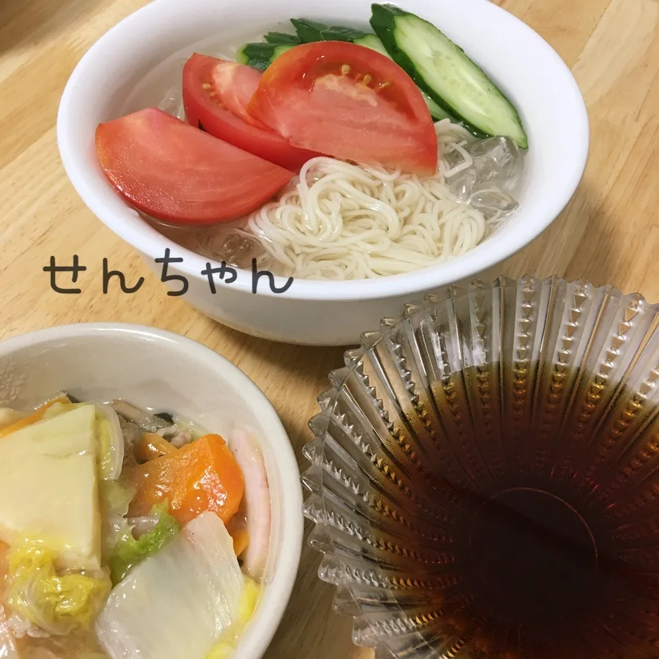 Snapdishの料理写真:冷やしソーメンで〜〜す。💖|せんちゃんさん