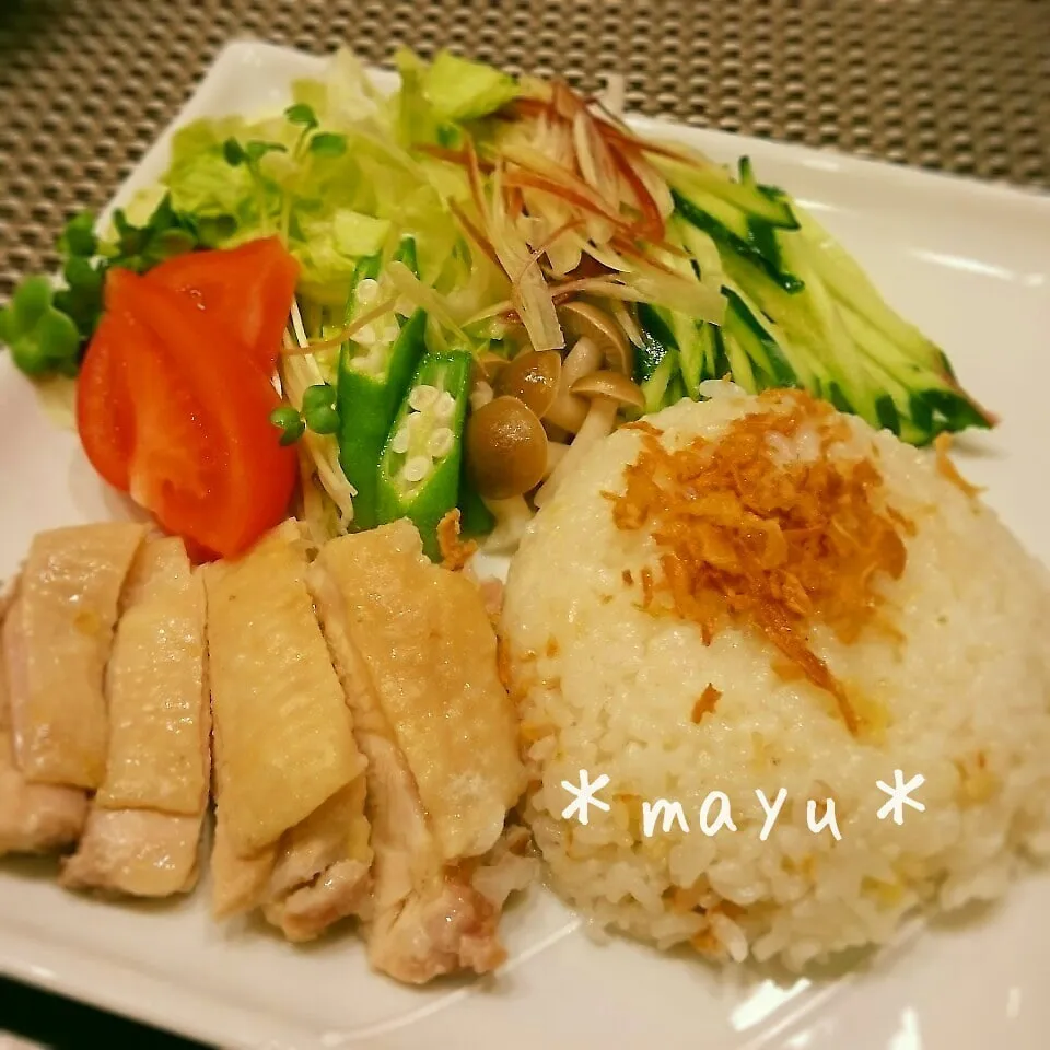 炊飯器で簡単美味しい♡海南鶏飯♪|しんのすけさん