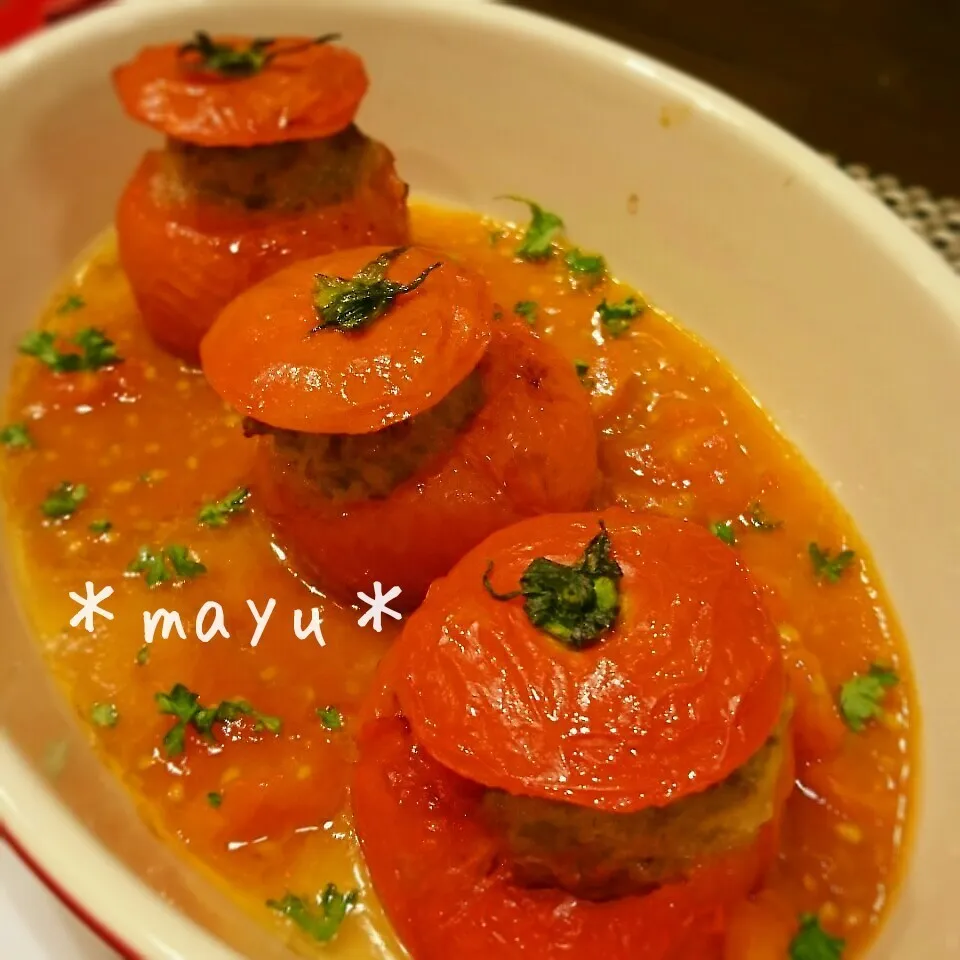 トマトの肉詰め♡|しんのすけさん