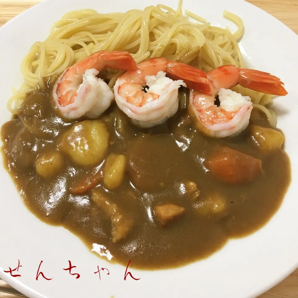 エビカレースパゲッティ‼️❤️⤴︎|せんちゃんさん