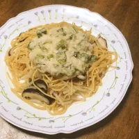 醤油ベースの和風パスタ オクラとろろがけ|まりあんぬさん