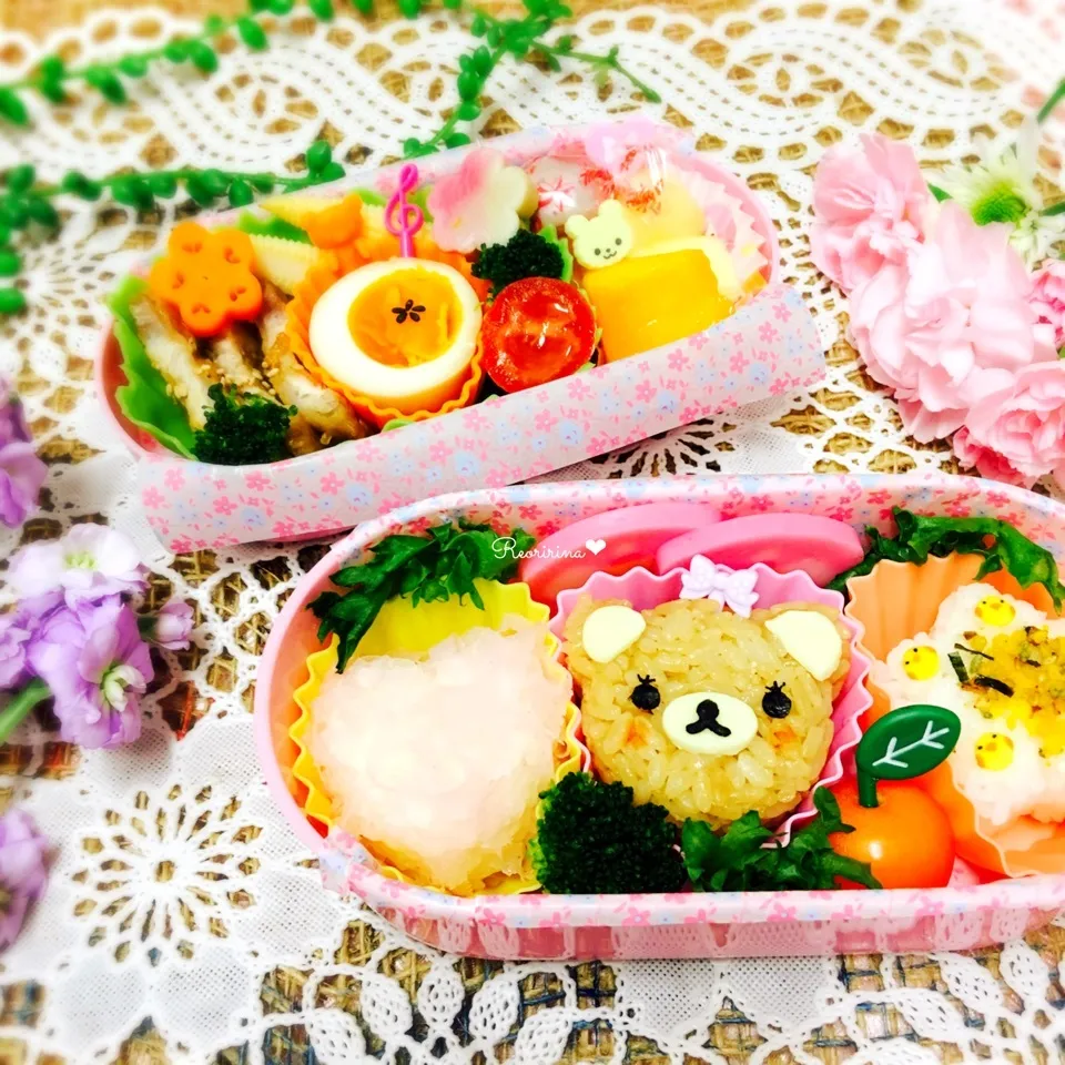 幼稚園のお弁当♡くまちゃんおにぎり弁当♡|rさん