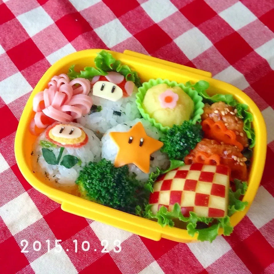 Snapdishの料理写真:♡マリオのアイテムキャラ弁当♡|nanaoさん