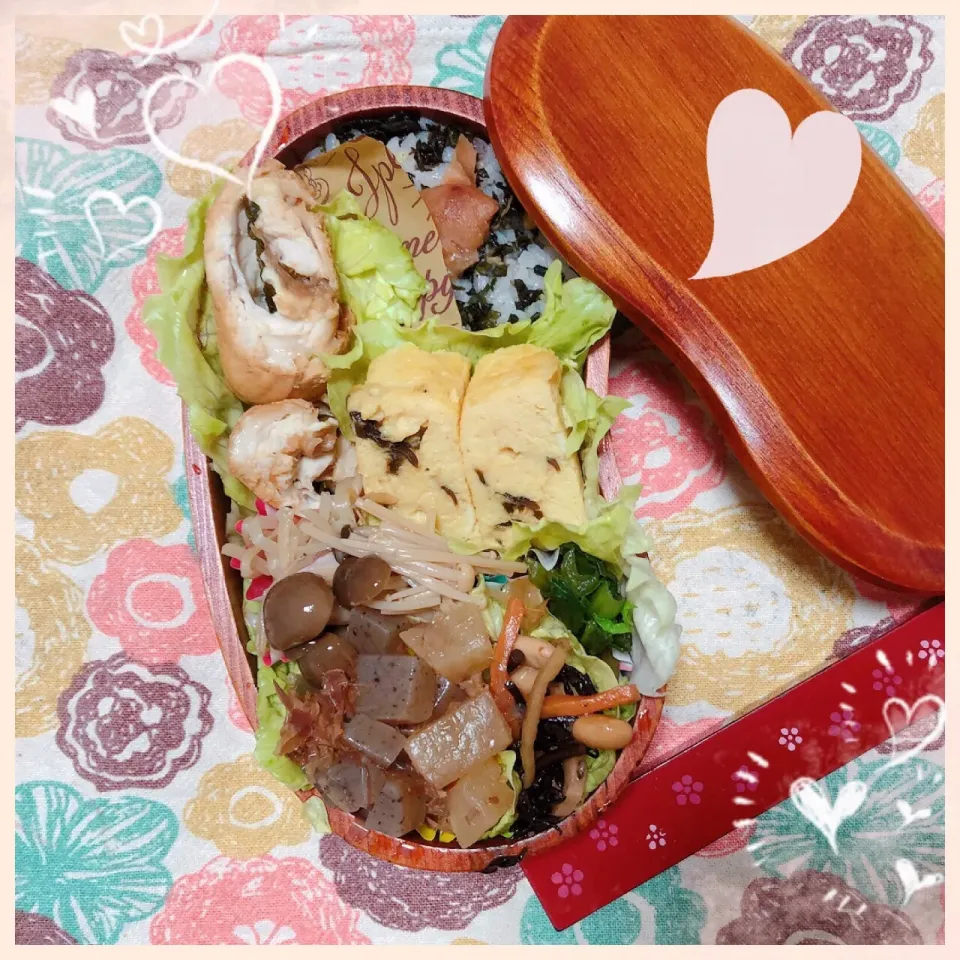 １１／１９ ｍｏｎ
ササミの梅シソチーズロール弁当🍴|rinaronarさん