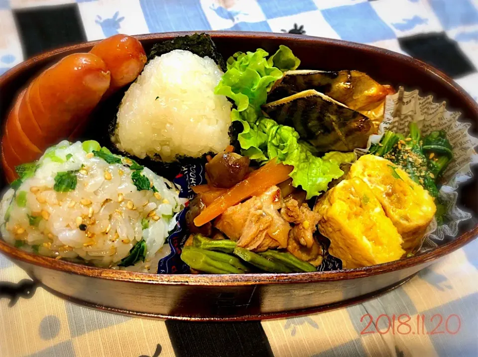 大根葉のおにぎり弁当|じゅんさんさん