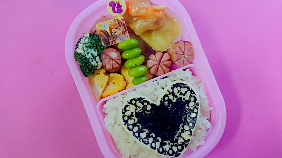 #キャラ弁 #デコ弁当 #ハート #のり弁当|jasmine5さん