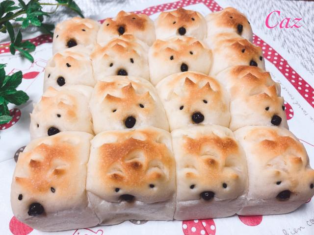 ハリネズミパン🦔 焼いた後😆｜きゃずさんの料理レシピ