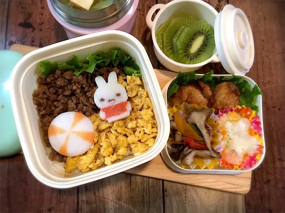 ミッフィー そぼろ丼弁当♡|うさこ＊さん