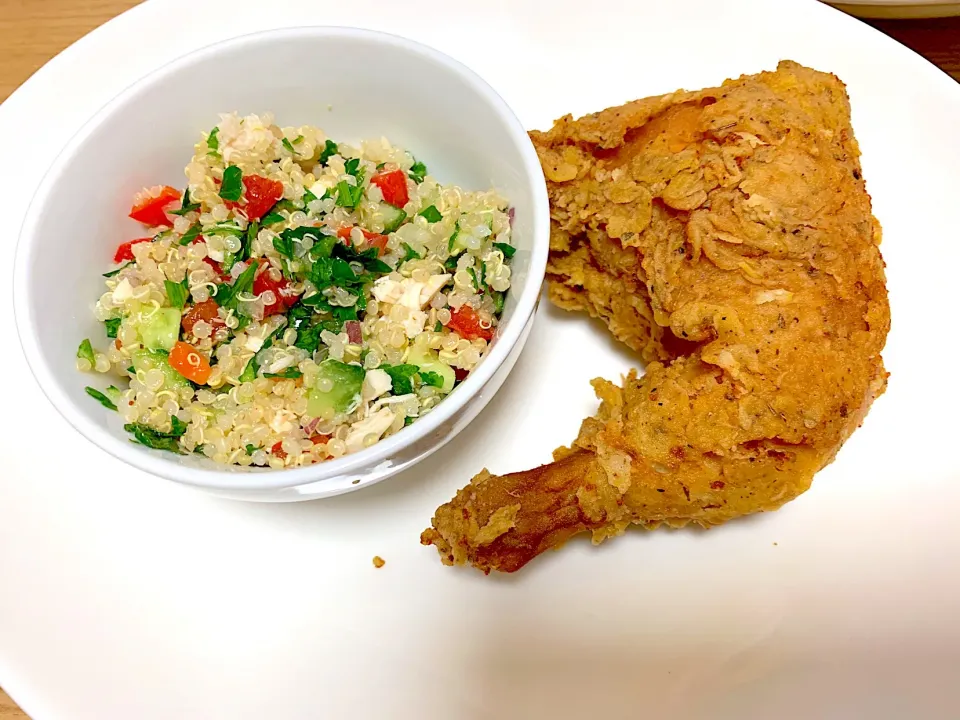 Quinoa salad & chicken ala KFC|yeni kartikasariさん