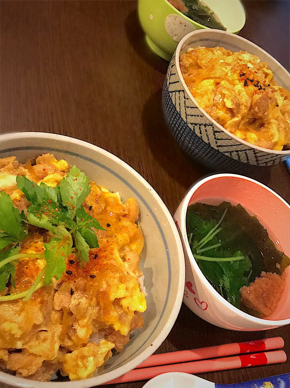 親子丼🐣  若芽のお吸い物|ch＊K*∀o(^^*)♪さん