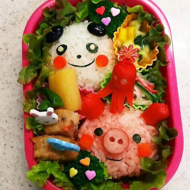 ブタさん＆パンダさん弁当♪|sさん