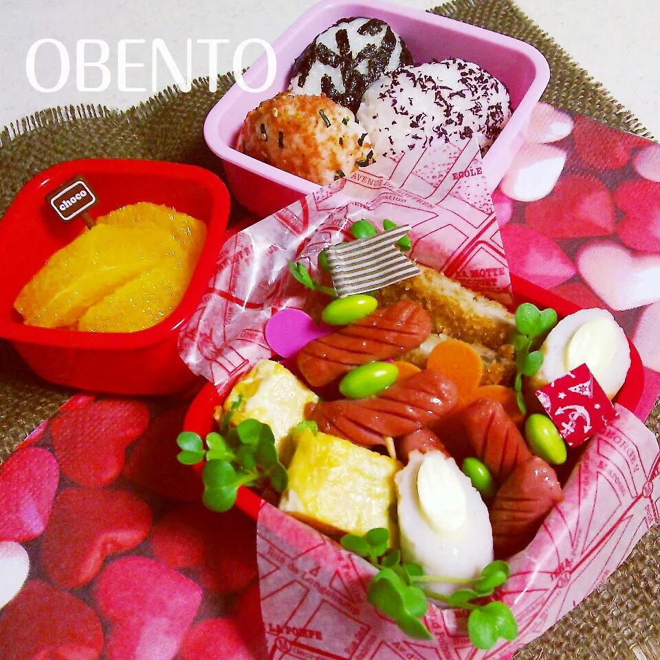 o(*⌒O⌒)ｂ おにぎりのお弁当♪♪|cafechanさん