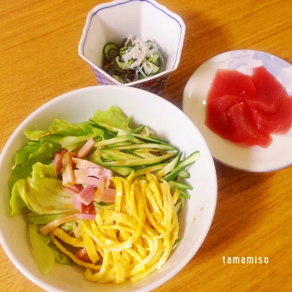 Snapdishの料理写真:冷やし中華の夕飯|tamamisoさん