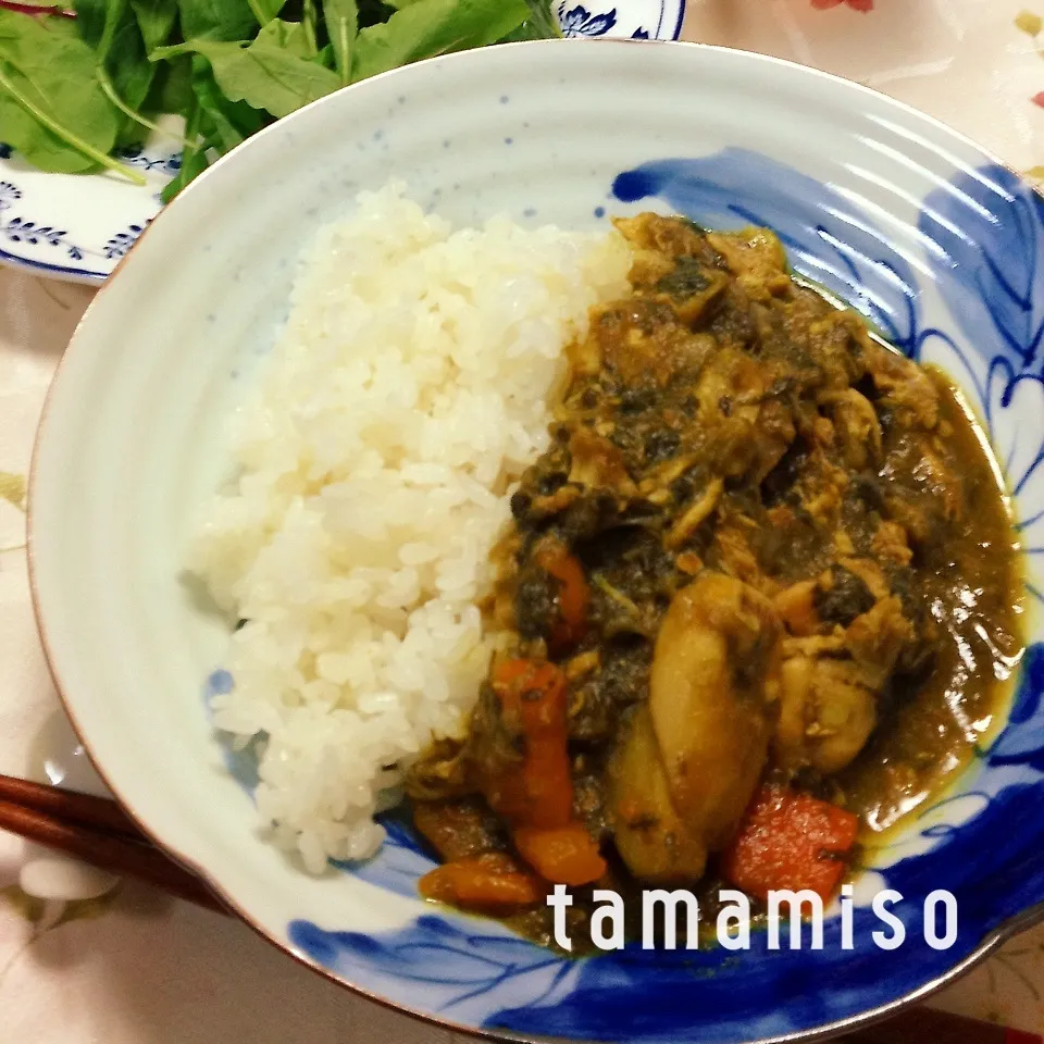 ほうれん草と手羽元のカレー|tamamisoさん