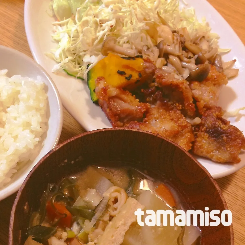 Snapdishの料理写真:一口からあげの夕飯|tamamisoさん