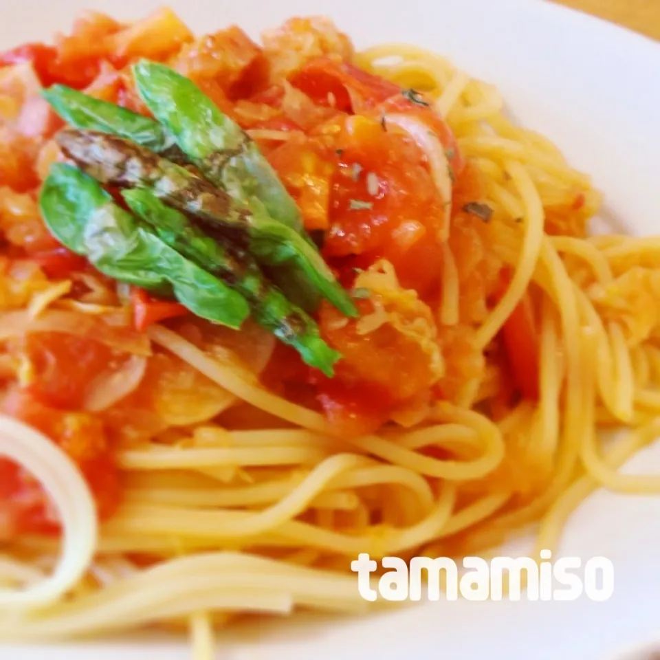 トマトベーコンチーズのパスタ|tamamisoさん