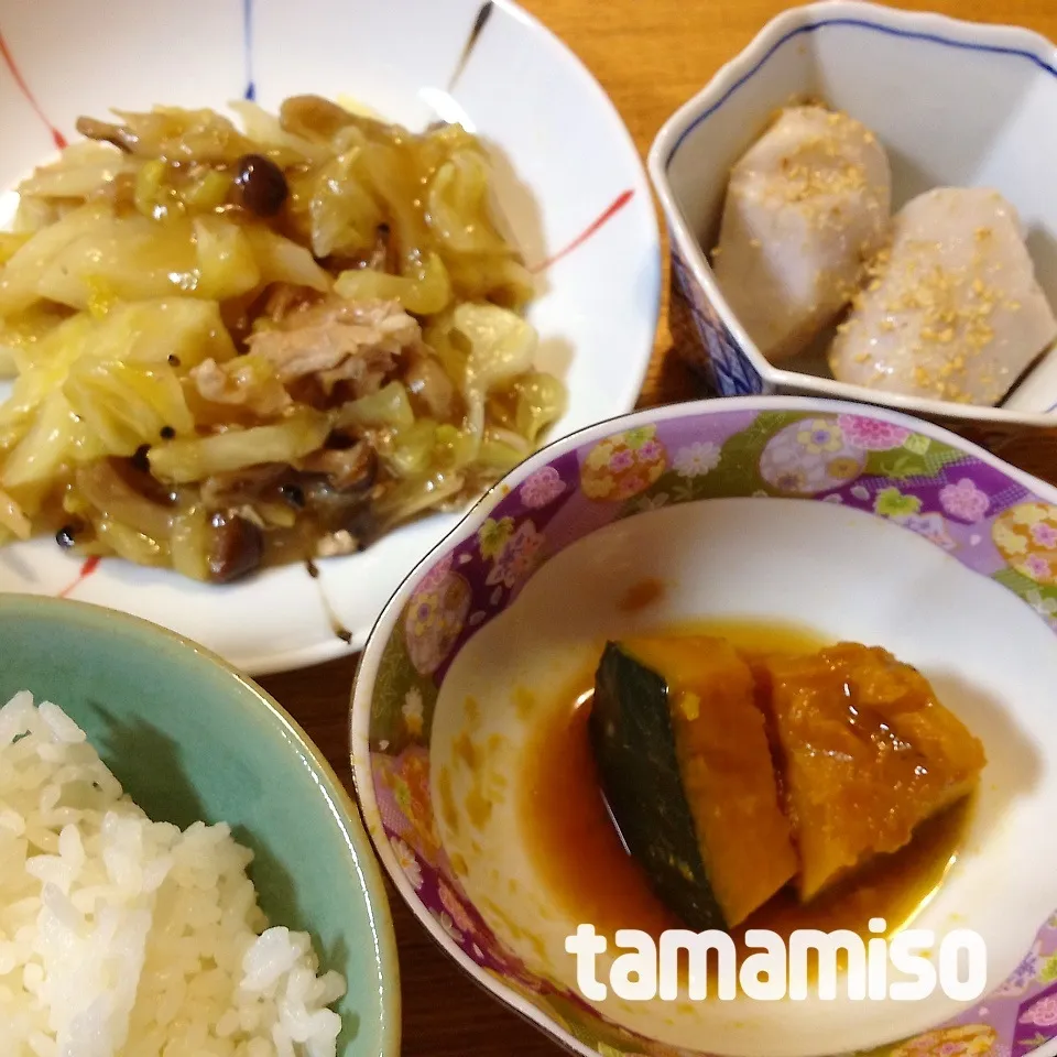 残り物食べ尽くし的な夕飯|tamamisoさん