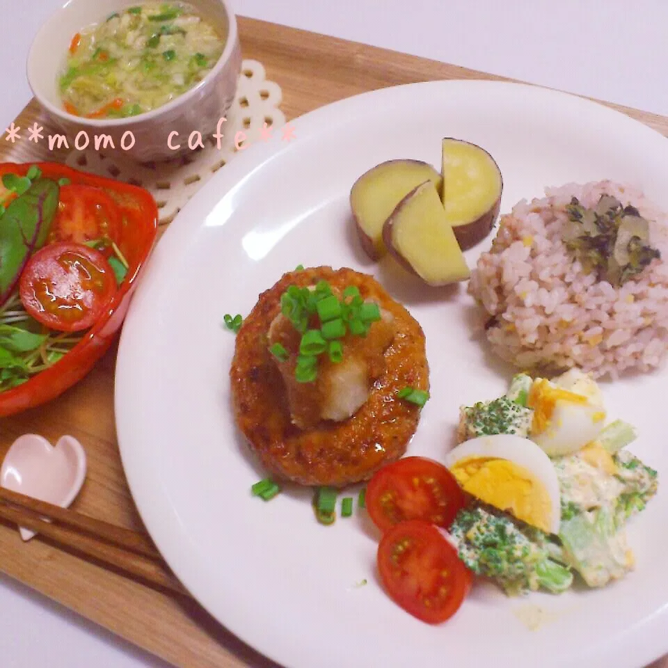 1/10(木)dinner*野菜バーグプレート*|ももさん