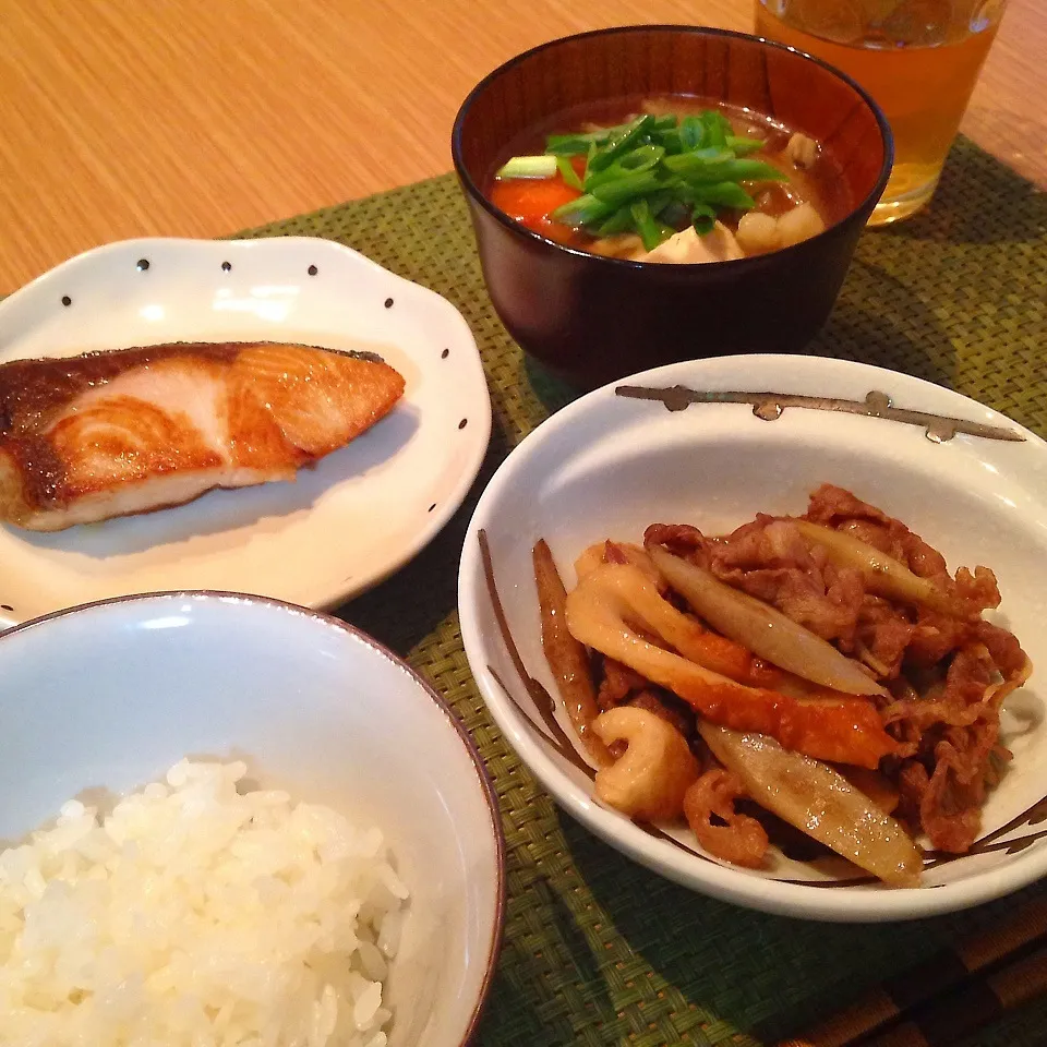 鰤の塩焼き、けんちん汁|Reichangさん