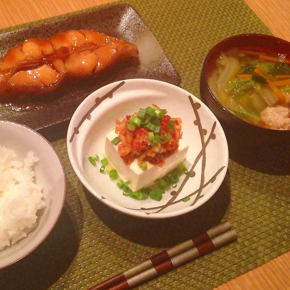 からすがれいの照り焼きと鶏団子スープ|Reichangさん