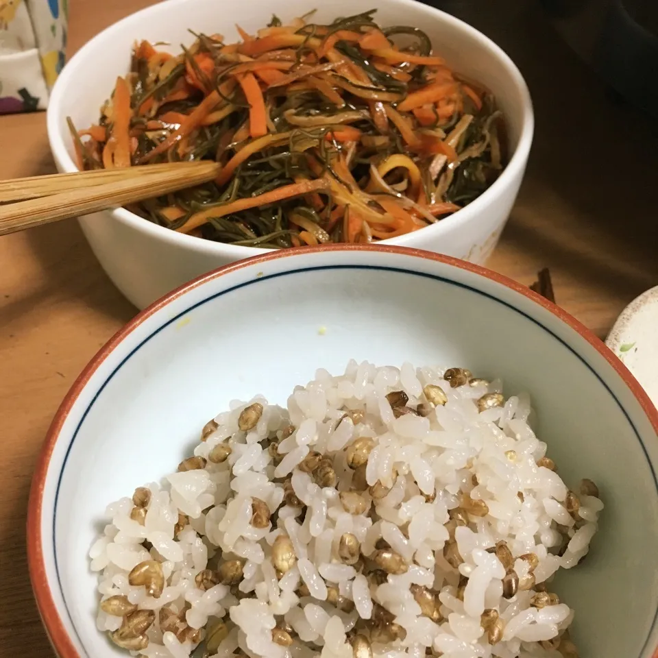 もち麦ごはんと手作り松前漬|とももさん