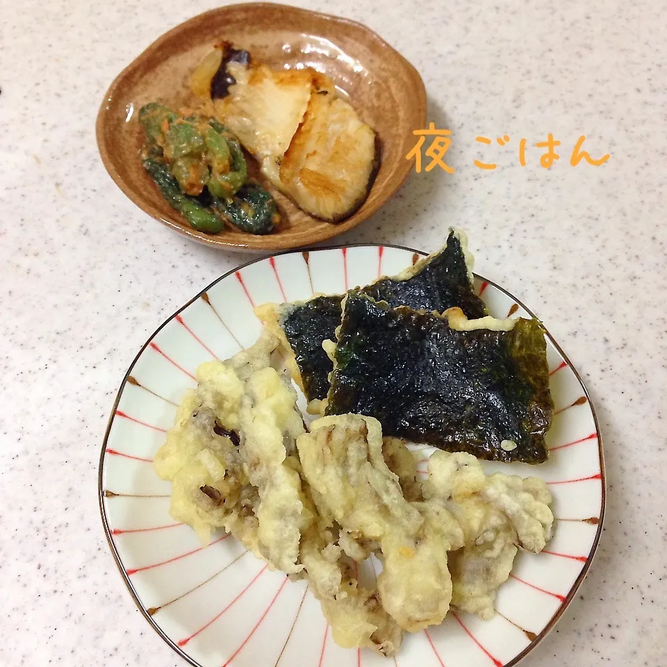 Snapdishの料理写真:天ぷらと焼き魚|とももさん