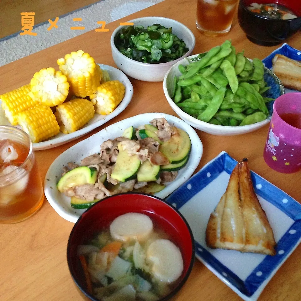 Snapdishの料理写真:夏メニューの夜ごはん|とももさん