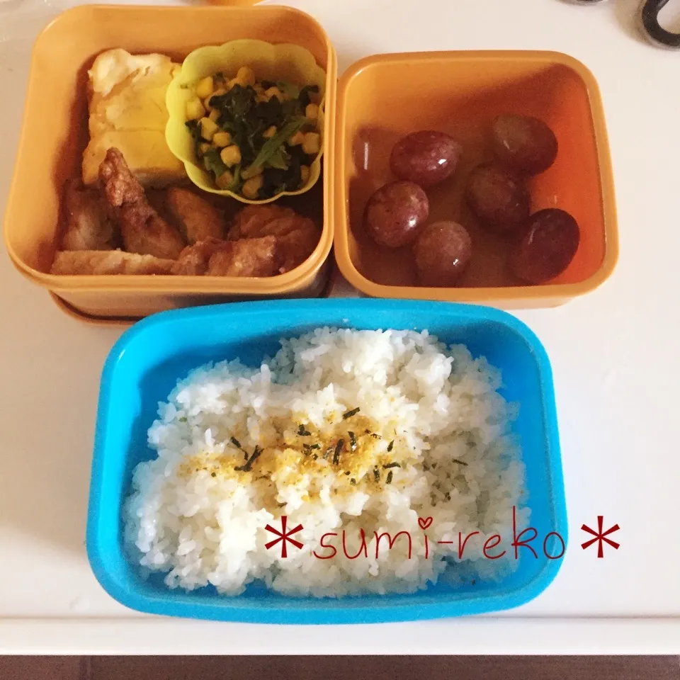 Snapdishの料理写真:旦那作！幼稚園弁当🍙|sumire-koさん