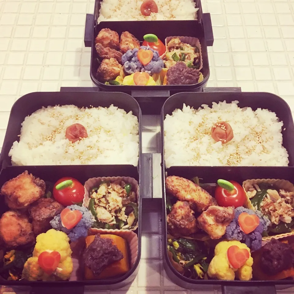 Snapdishの料理写真:今日のお弁当は唐揚げ弁当☆|marikoさん