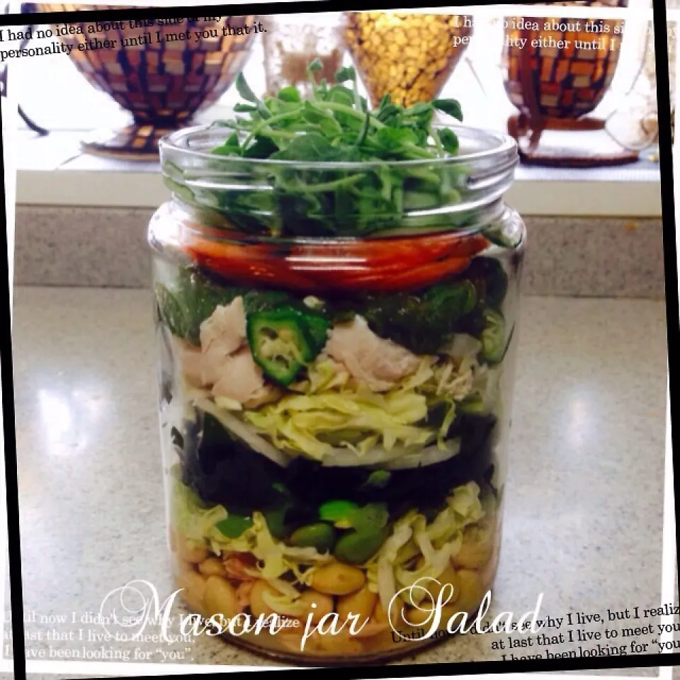 Snapdishの料理写真:♪Mason jar Salad♪＆♪割筋活計測結果♪|henryさん